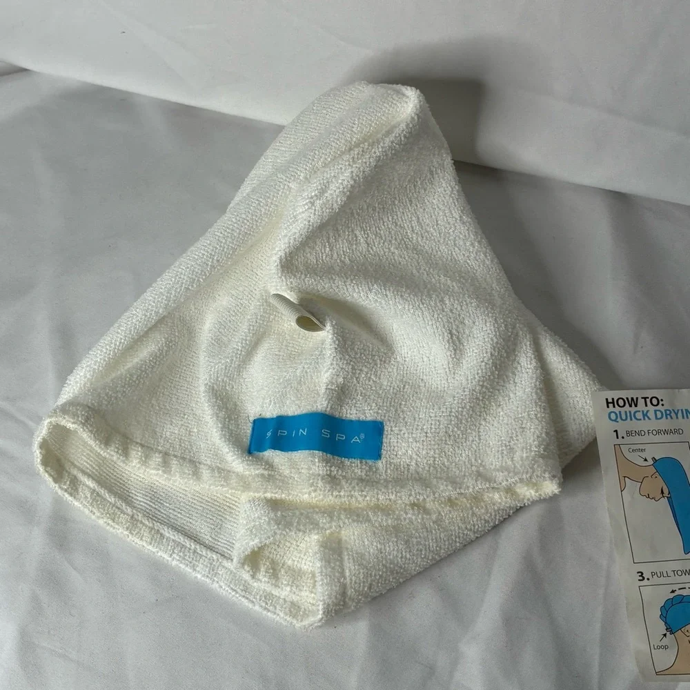 🐼 3/$25 Spin Spa White Quick Drying Hair Wrap